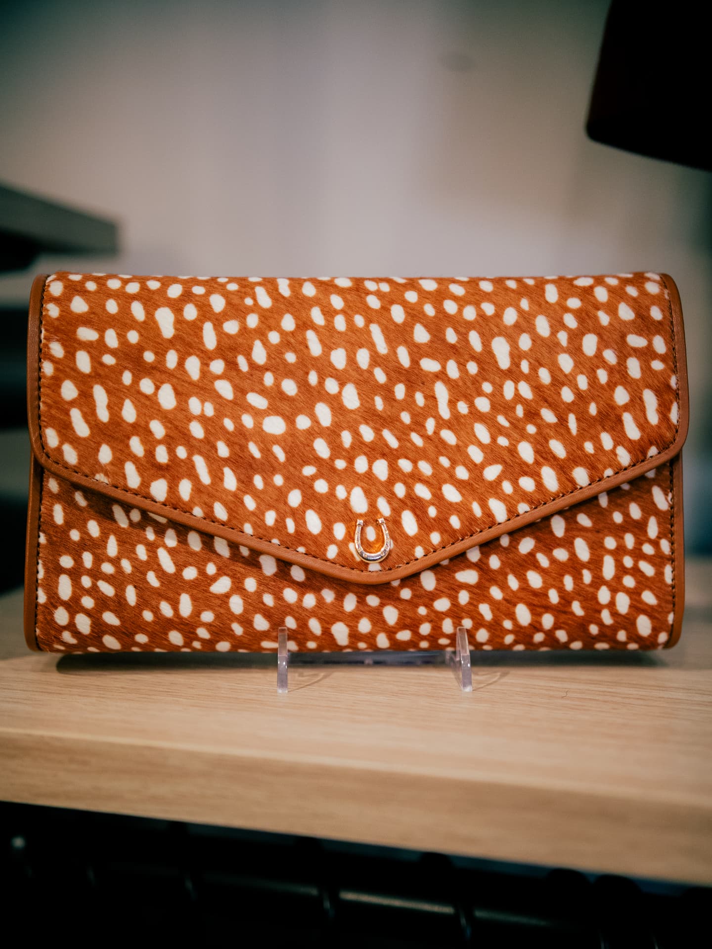 The Saratoga Fawn horsehair clutch